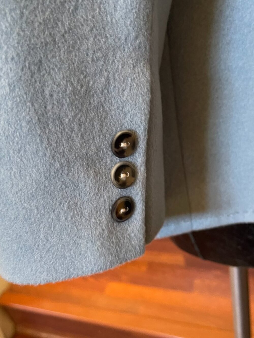 VTG Company Ellen Tracy Wool Blend Size 14 Blue Blazer Jacket 1 Button Lined - Picture 6 of 11
